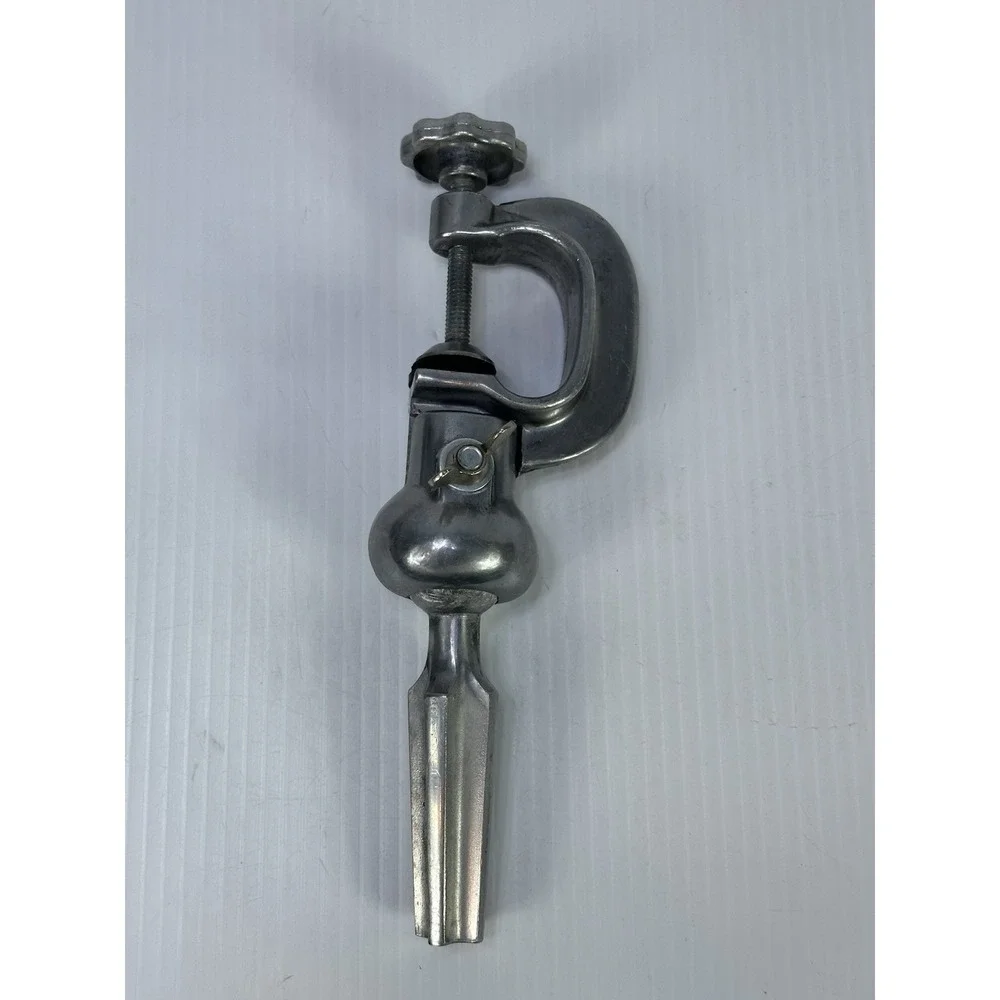 Vintage Wig Block Holder Cast Aluminum Metal Table Mount C Clamp